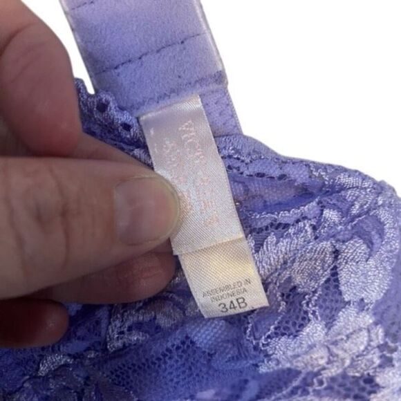 Victoria’s Secret vintage bra size 34B periwinkle lace - Picture 3 of 3
